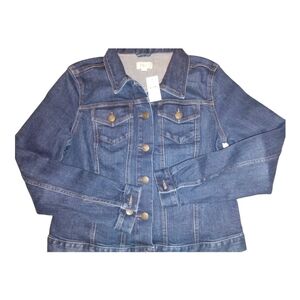 Nwt Women's dark blue denim jean jacket size medium New